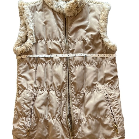 Bagatelle Reversible Faux Fur/Stretch Knit Quilted Puffer Zip Up Vest Size M - Picture 6 of 7